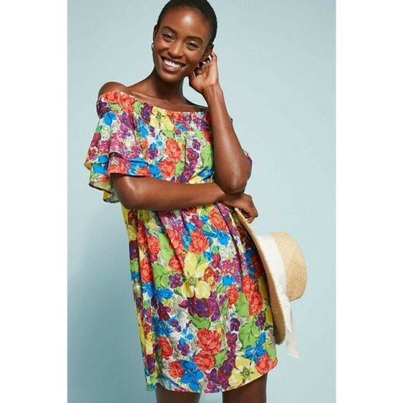Anthropologie Dresses & Skirts - Anthropologie Allihop Off Shoulder Floral Cover Up Dress